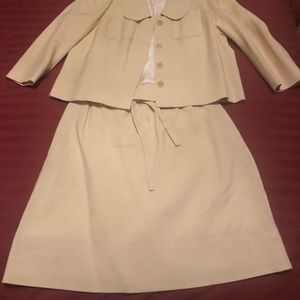 Chloe Vintage Yellow Blazer Skirt Set